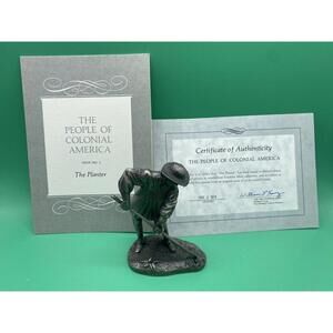 Franklin Mint Pewter Figure People of Colonial America With COA The Planter